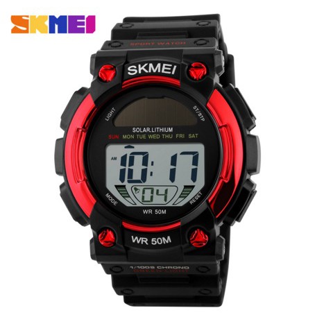 Jam Tangan SKMEI LITHIUM SOLAR POWER Waterproof Dual Time Tenaga Surya Promo Termurah