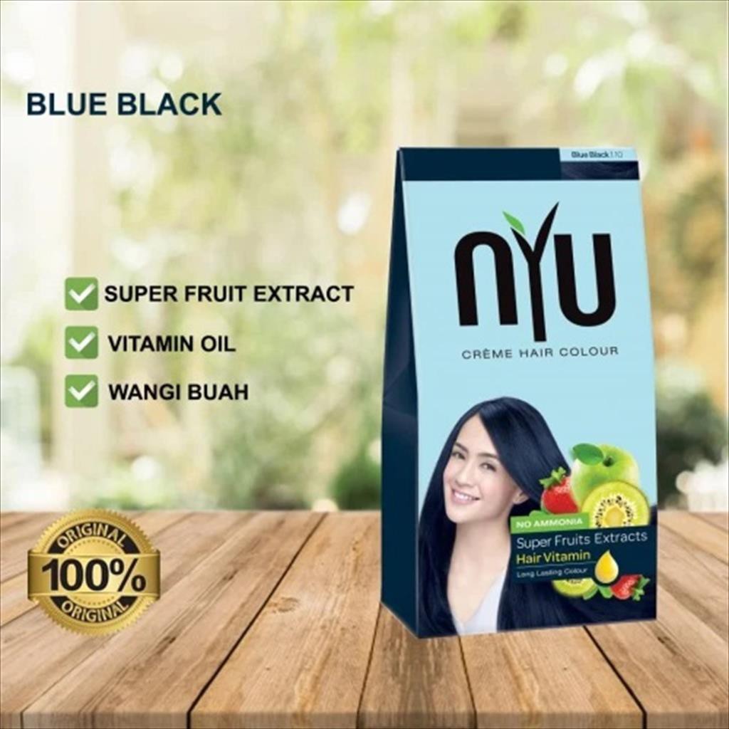 NYU Creme Hair Colour  / Cat Rambut - Blue Black