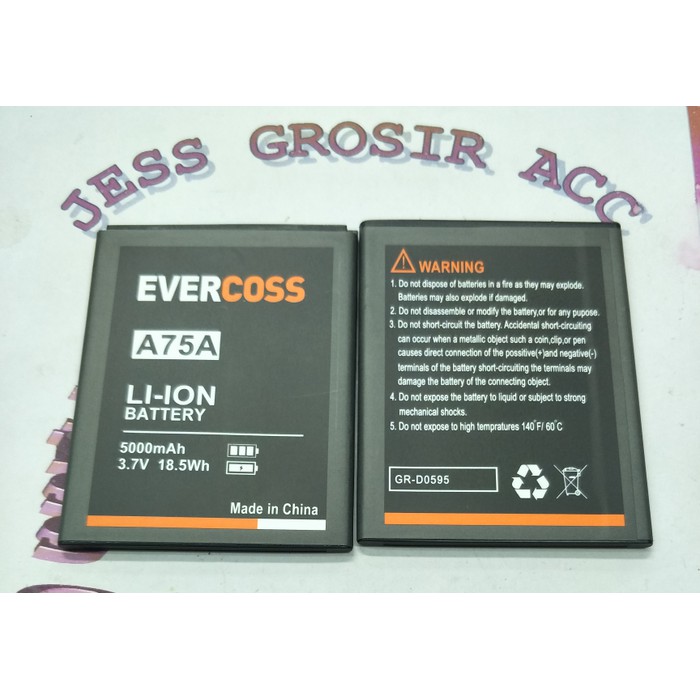 Baterai Battery Cross A75G A75A A75 Winner Y2 , Y max , Y ultra - Hitam