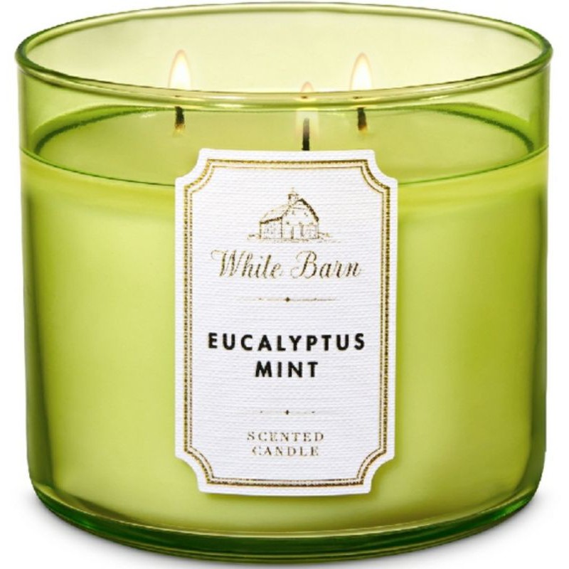 BATH &amp; BODY WORKS BBW EUCALYPTUS MINT 3-WICK SCENTED CANDLE 411 G LILIN WANGI 3 SUMBU UKURAN BESAR PENGHARUM RUANGAN