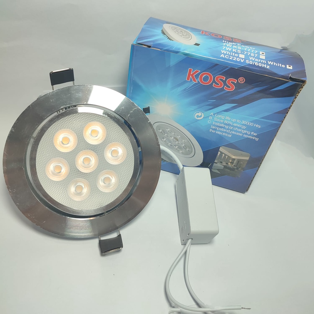 Lampu Downlight LED sorot 7Watt 7mata White / WarmWhite