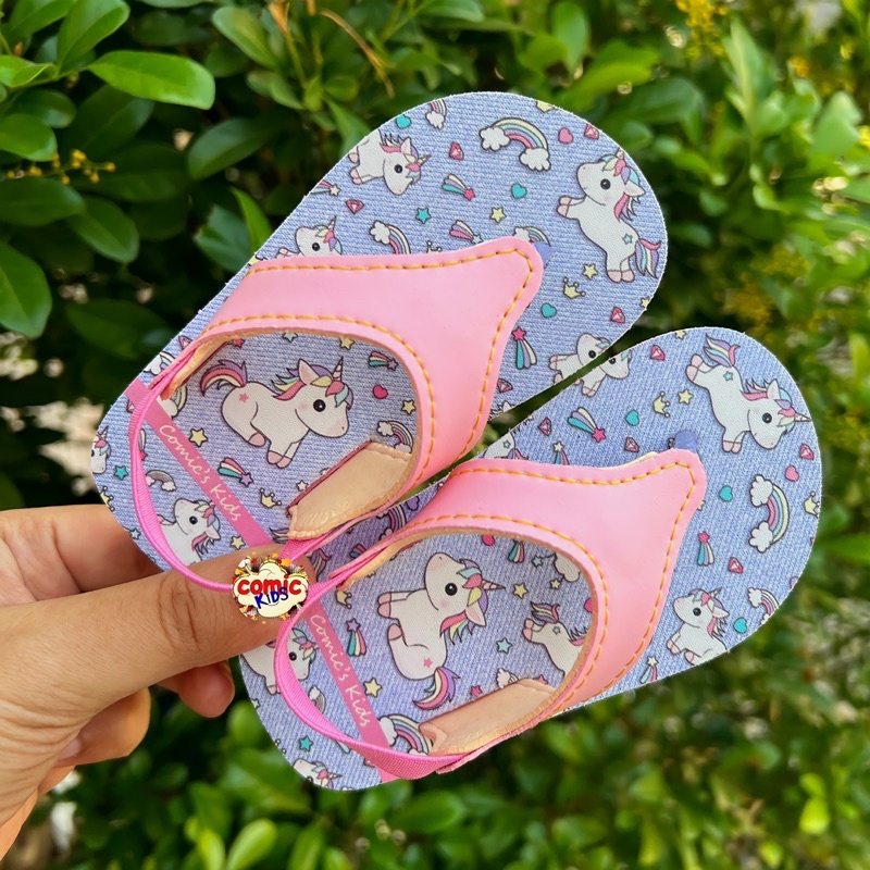 COMICKIDS Sandal Jepit Anak Perempuan Sendal Bayi Balita Cewek Kids Slippers Flip Flop SWEET UNICORN