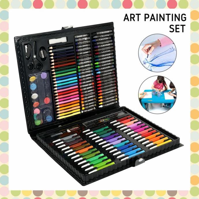 

Art Painting Set 150pcs Crayon, Pensil Warna, Spidol, Alat Lukis Anak