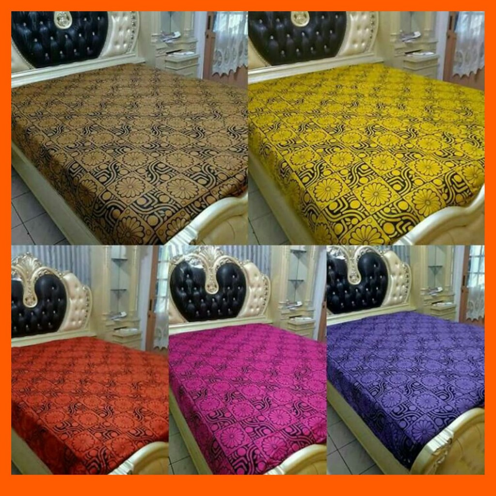 Sprei Batik motif kembang bunder Besar Ukuran 180x200cm 4 Sarung Bantal 2 Sarung Guling