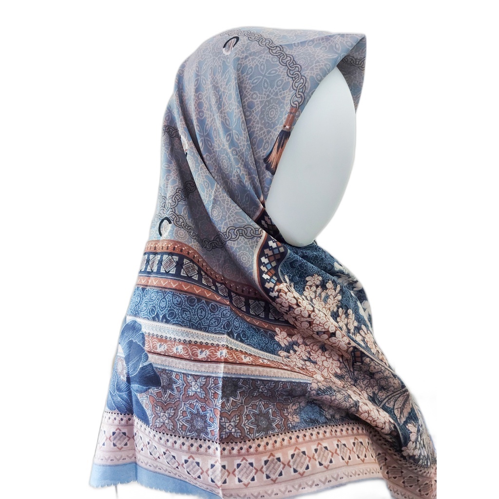 Jilbab Kerudung Hijab Voal Motif Premium Bunga Kayla Scarf Lasercut 13 Muslim Wanita Fashion Segi Em