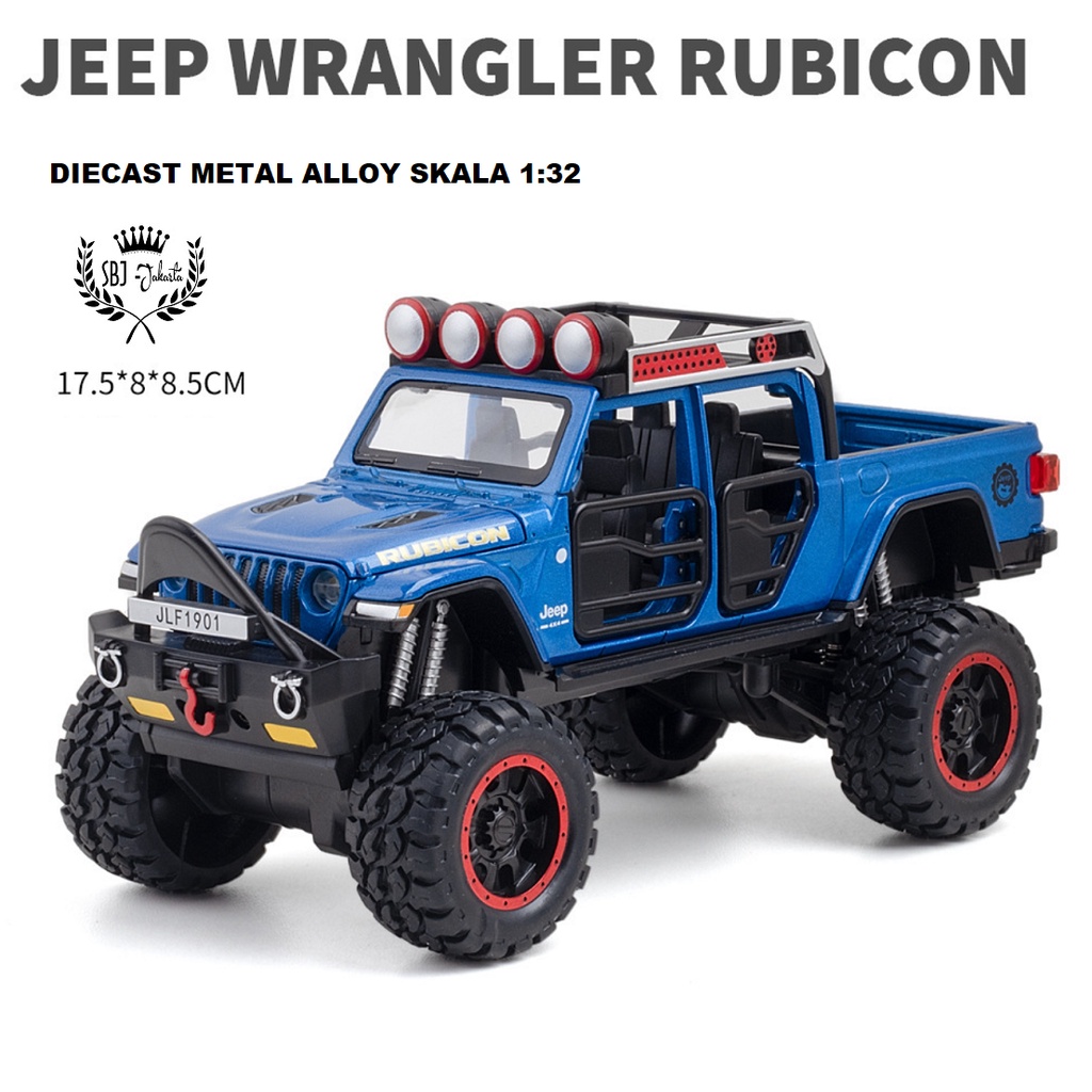 DIECAST Miniatur MOBIL JEEP RUBICON OFF ROAD BM BIG WHEEL SKALA 1:32