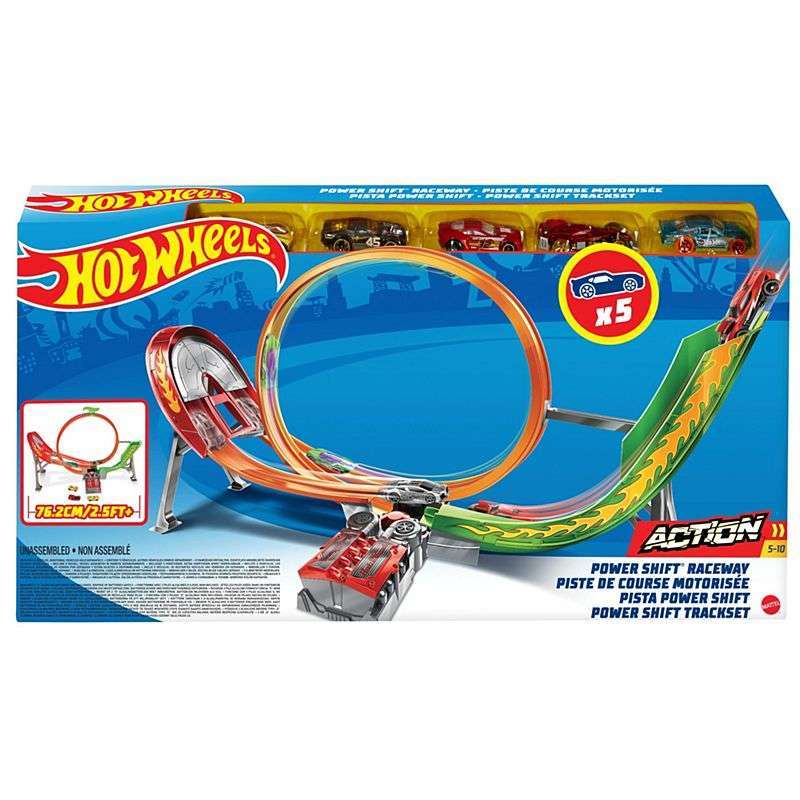 HOT WHEELS Power Shift Raceway Trackset - Mainan Trek Mobil Balap