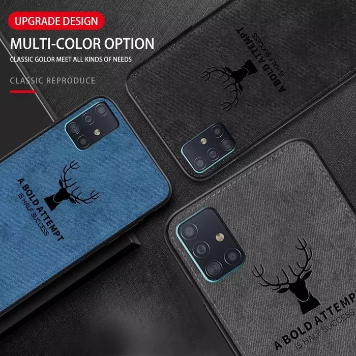 Casing Samsung Galaxy A71 A 71 Hard Soft Case Pabric Cloth Back Cover