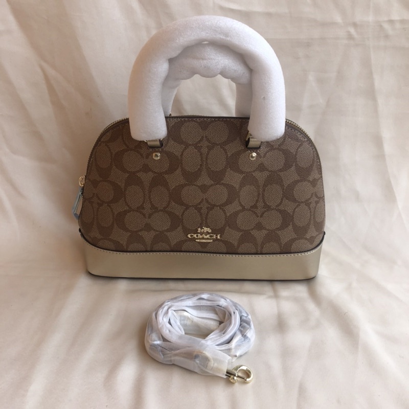 Coach Mini Sierra Satchel In Signature Canvas Light Gold (F31156)