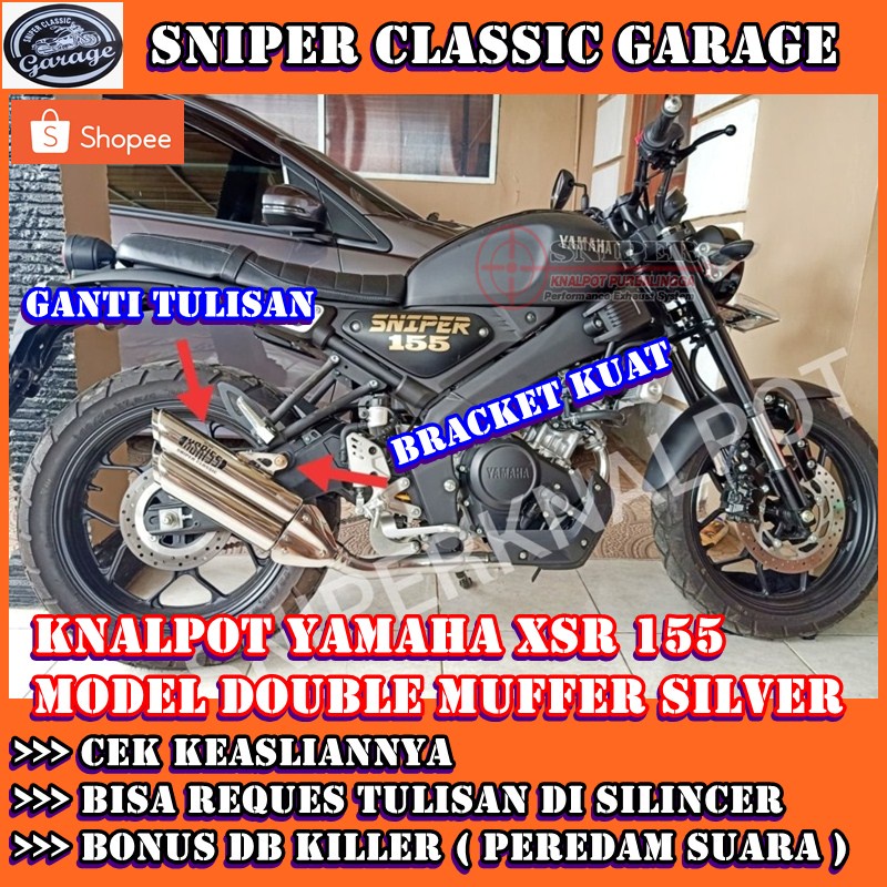 Knalpot Yamaha xsr 155 double bonus Db killer