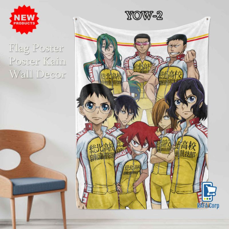 flag poster - poster kain anime - poster kain custom - hiasan dinding - custom sendiri - anime