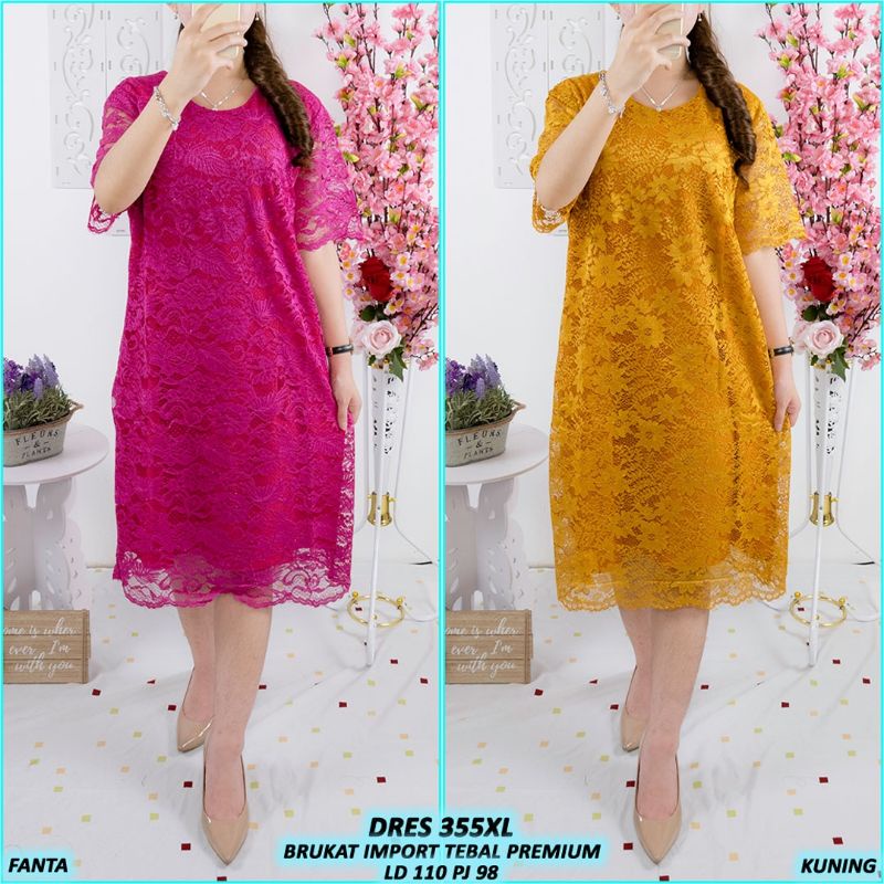 Dress Party Brukat JUMBO/ld 110 (ada 14 warna)