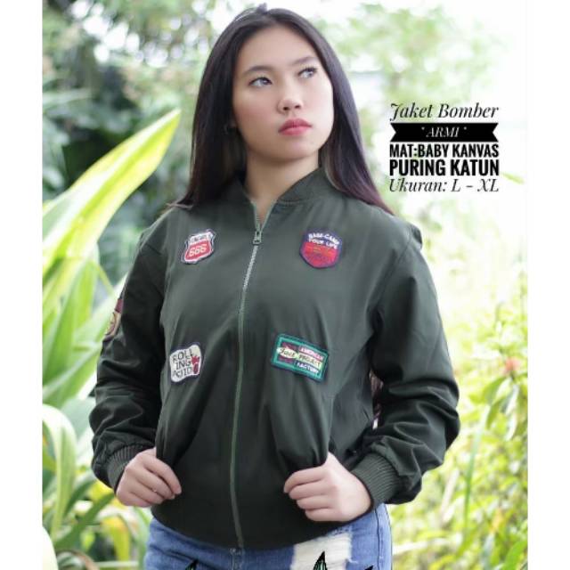 Jaket bomber cewek army