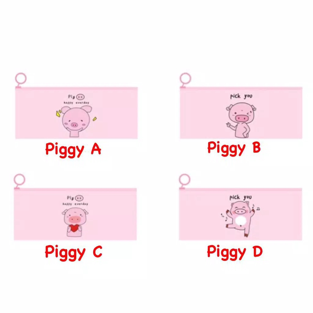 TEMPAT PENSIL ZIP TRANSPARAN MOTIF KARAKTER LOVE TEMPAT KOSMETIK ZIPPER KOTAK PENSIL MURAH IMPORT-6