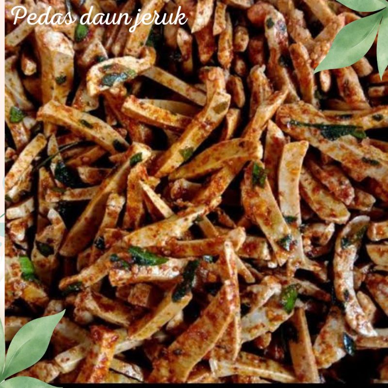 Basreng pedas koin baso goreng bandung renyah dan enak 500gr-Stik pedas daunjeruk