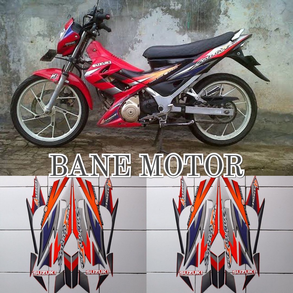 striping Satria FU 2006 merah - Lis  body Suzuki Satria FU Thailand
