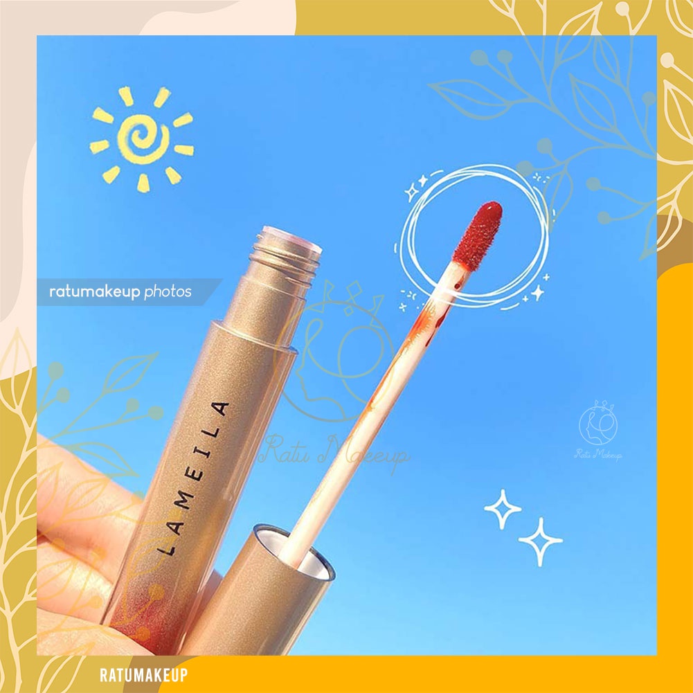 [BISA COD]LAMEILA GOLD SILKY LIP GLAZE / LAMEILA LIPSTIK CAIR PELEMBAB BIBIR TAHAN AIR DAN LAMA/ lip