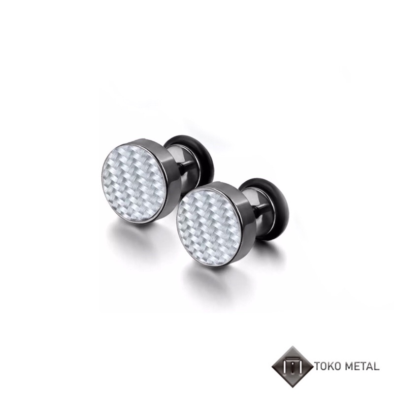 Anting 100% Titanium Kualitas Tinggi Tindik/Pircing Serat Karbon Untuk Pria [ Toko Metal ]