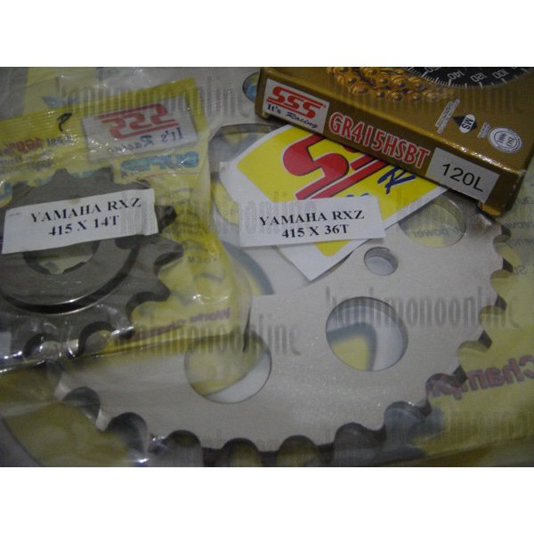 Gear SSS (Set) 415 : VEGA, JUPITER MX, RX KING : Size 13T~15T + 35T~37T + SSS HSBT 120L Gold