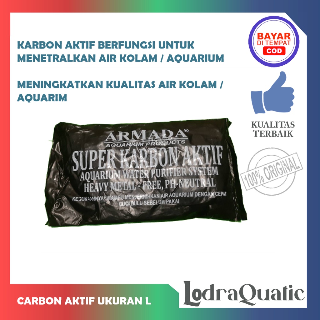 FILTER CARBON AKTIF ARMADA UKURAN L MEDIA FILTRASI KARBON AKTIF  AQUARIUM MEDIA FILTER AQUARIUM MEDIA FILTER KOLAM PENJERNIH AIR NETRAL PH AIR AQUARIUM KOLAM