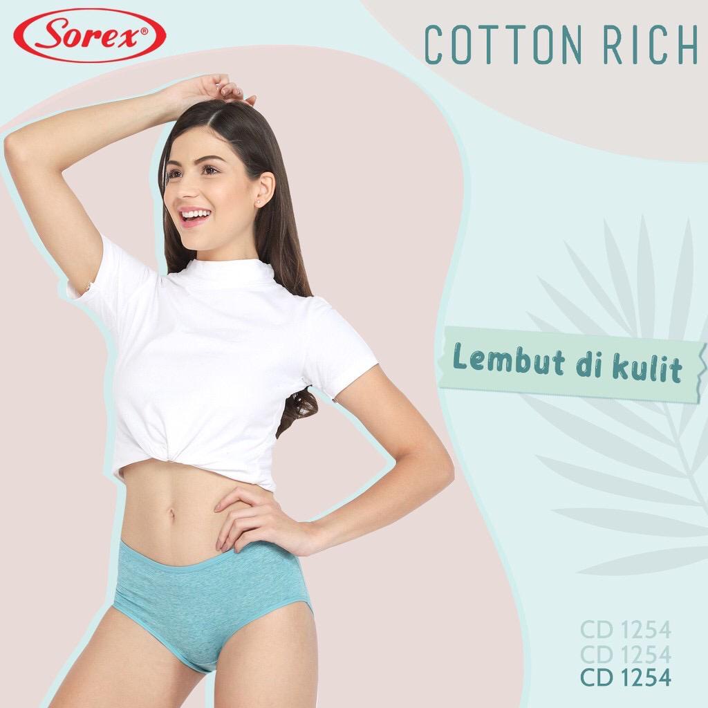 Sorex CD Basic Wanita Cotton Rich Katun Premium Mix CD 1254 - CELANA DALAM Sorex cd wanita lembut cotton Rich 1254 M,L,EL - SUPER LEMBUT COTTON RICH - ARA98STORE