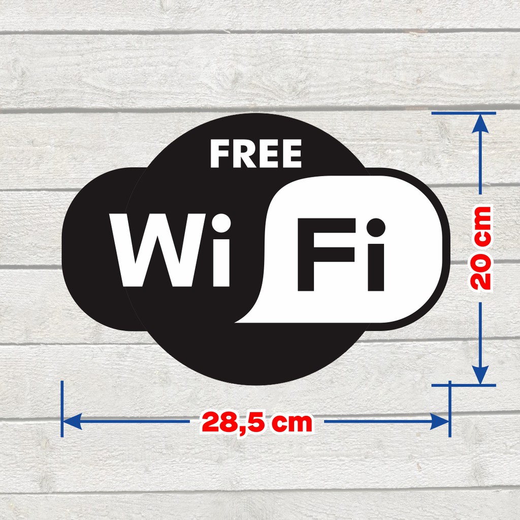 

Stiker Sign Vinyl Free Wi Fi label sticker wifi tahan air 28,5 x 20 cm