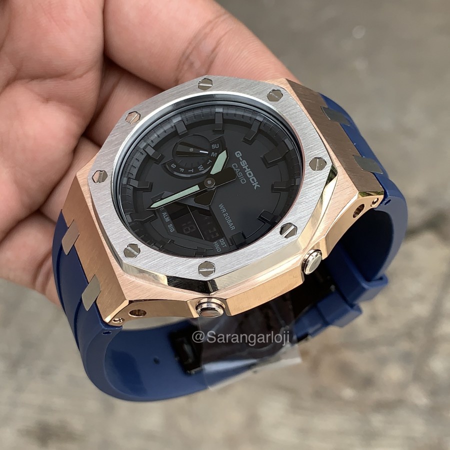 Jam Tangan Gshock Pria Original Custom AP Hitam Rose