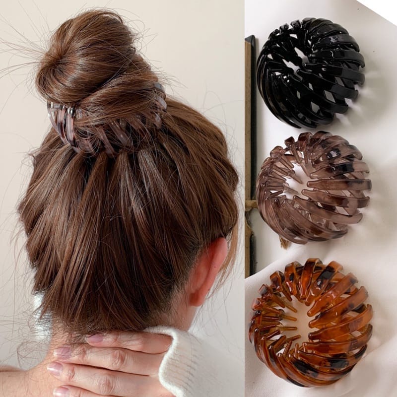 Korean New Fashion Jepit Rambut Ponytail 6cm Bahan Aklirik Transparan - Ikat Rambut Cepol - Korean Hairbun Bird Nest Hair Claw