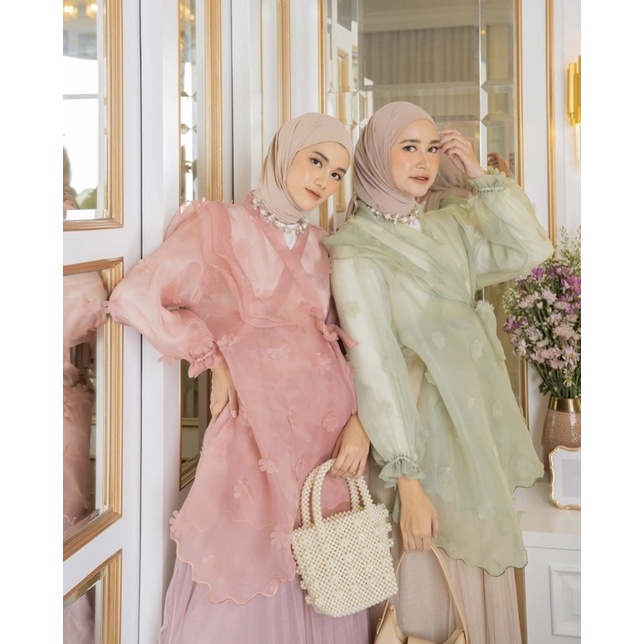 Kain Organza motif bunga - organza kupu kupu - kain organza - organza polos