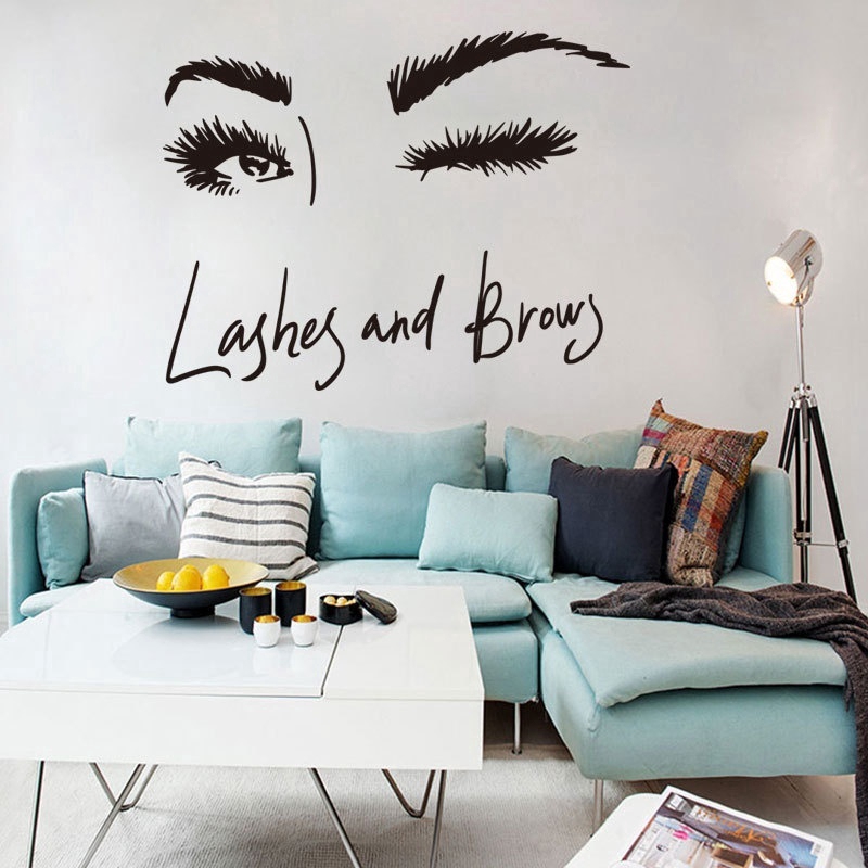 Long Eyelash Girl Wall Stickers for Living Room Sofa Bedroom and Wall Background Decoration Supplies