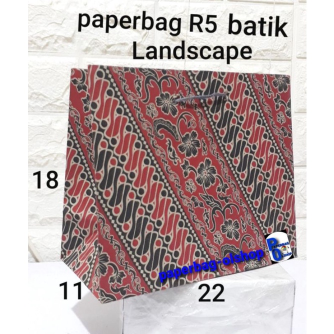 

paperbag R5 Lanscape polka (22x12x18)