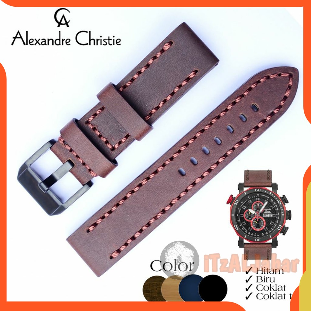 Tali jam tangan Alexandre christie 6308 kulit Asli Leather strap