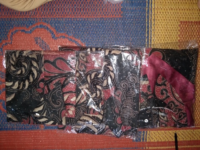 Couple Batik Seragam Keluarga Motif Puser Merah 2197 Katun Mix Velvet Premium Ori Bcp