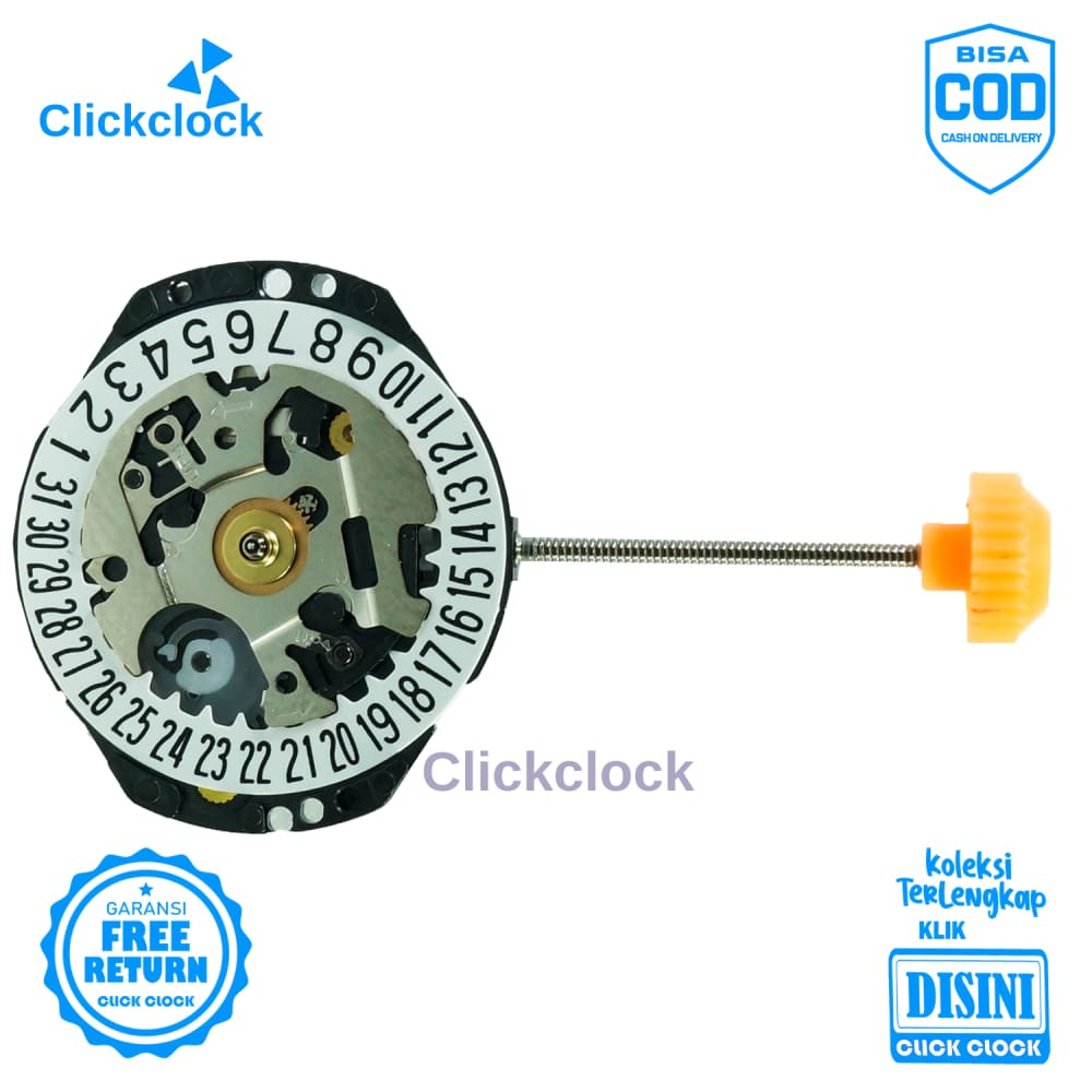 Mesin Jam Tangan Tanggal Quartz Watch Movement VX 82-3 Tgl Diangka 3 Original Tanggal