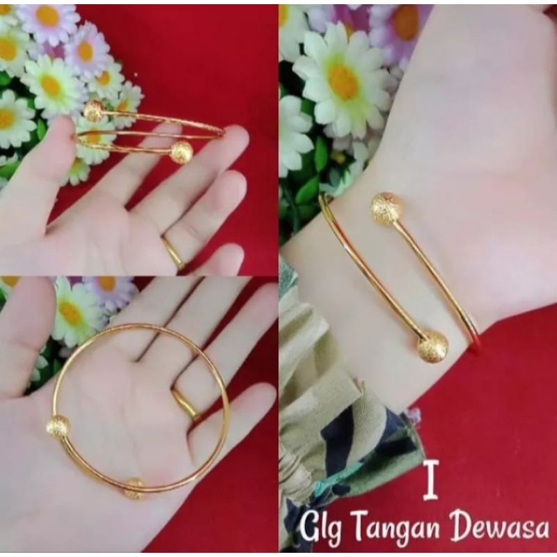 Gelang Tangan Wanita Titanium Bola Bulat Polos