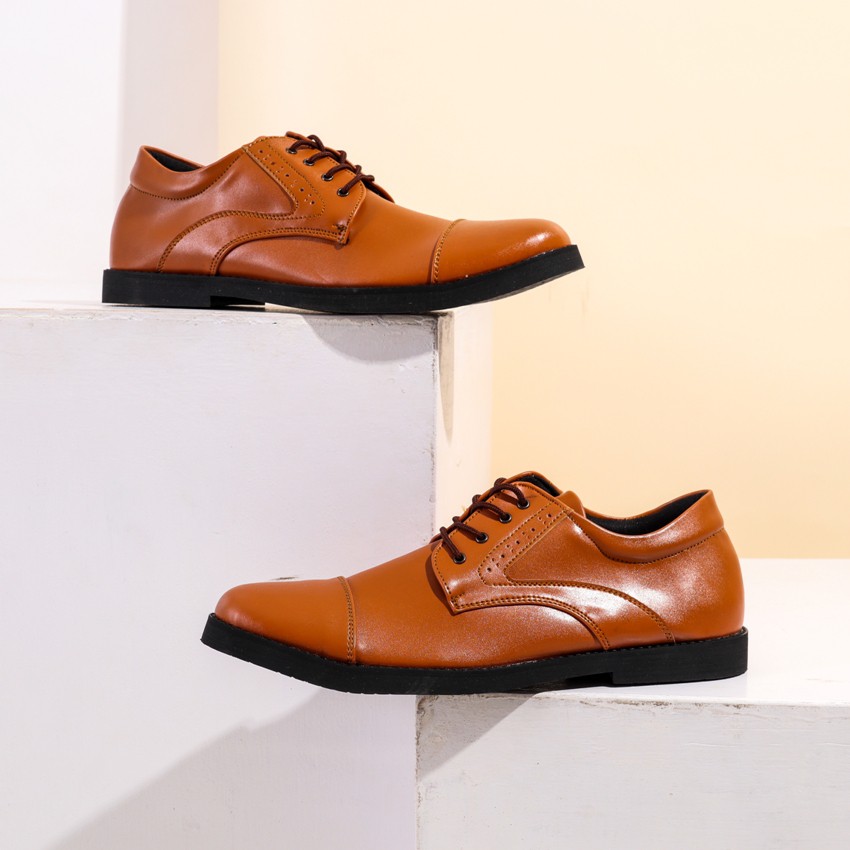 Sepatu Kantor Formal Giant Flames Naruna Brown