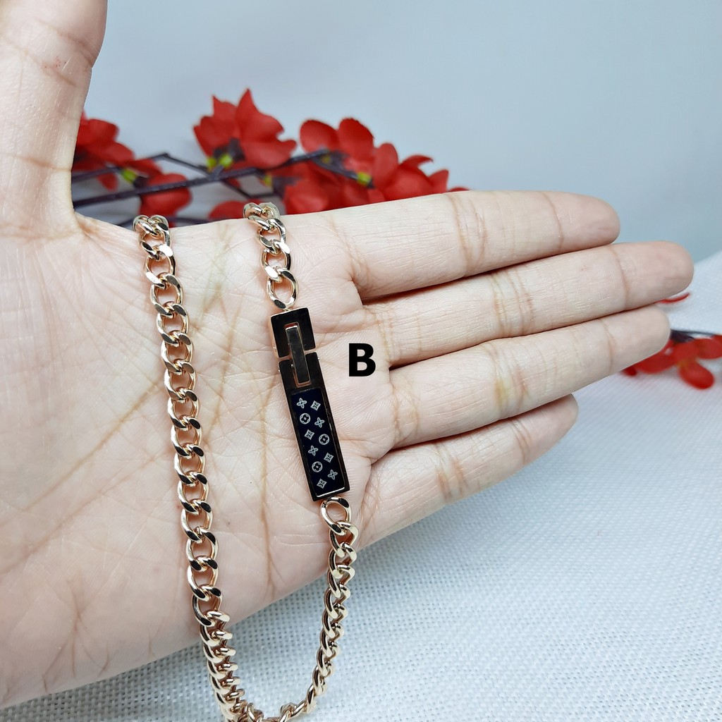 Gelang Layer Titanium Model Korea Simple  Rosegold - BB523