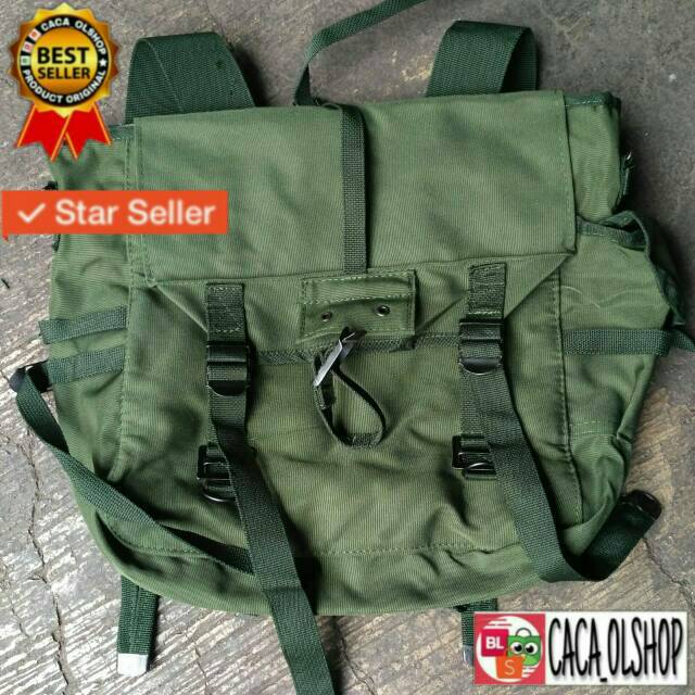 Ransel Tempur TNI Hijau BRIMOB Hitam M1945 RPK Anti Air Standar Militer