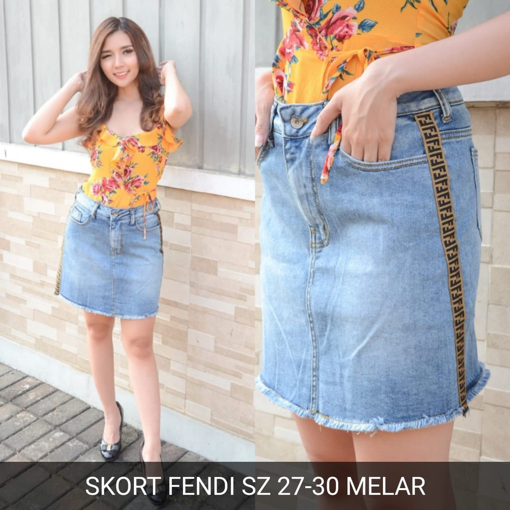 ROK JEANS WANITA  FND LIS SKORT