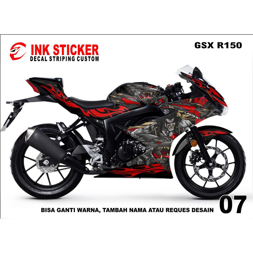 Sticker Decal GSX 150R 07 Fullbody, Decal Suzuki GSX 150