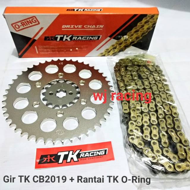 Gear Set TK Racing CBR150 2019 / CB150X + Rantai O-ring TK Racing ( Baut 6)