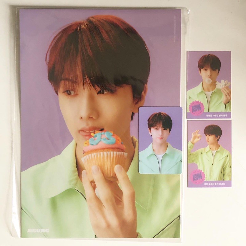 nct dream jisung set season greetings sg 2021 a4 poster, photocard, game card (+ benefit withdrama)