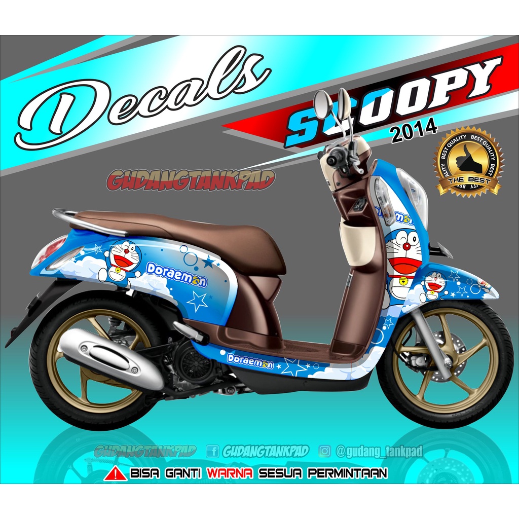 STIKER SCOOPY 2014 FULL BODY/ DEKAL SKUPI TAHUN 2014 MOTIF DORAEMON / STICKER DECAL FULL BODY SCOOPY