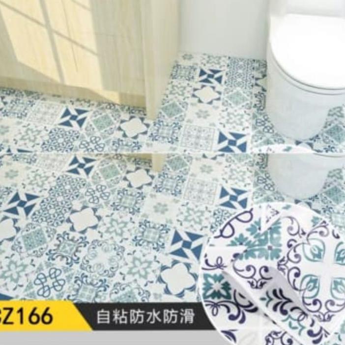 Flash Sale[LR 031]Wallpaper Sticker lantai dapur Kamar mandi anti air berserat tebal keramik Tegel