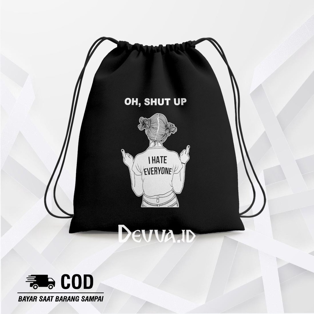 Tas Serut Shut Up String Bag Bts Muat Banyak Barang Ukuran 36 X 31 Cm | Devva.Id