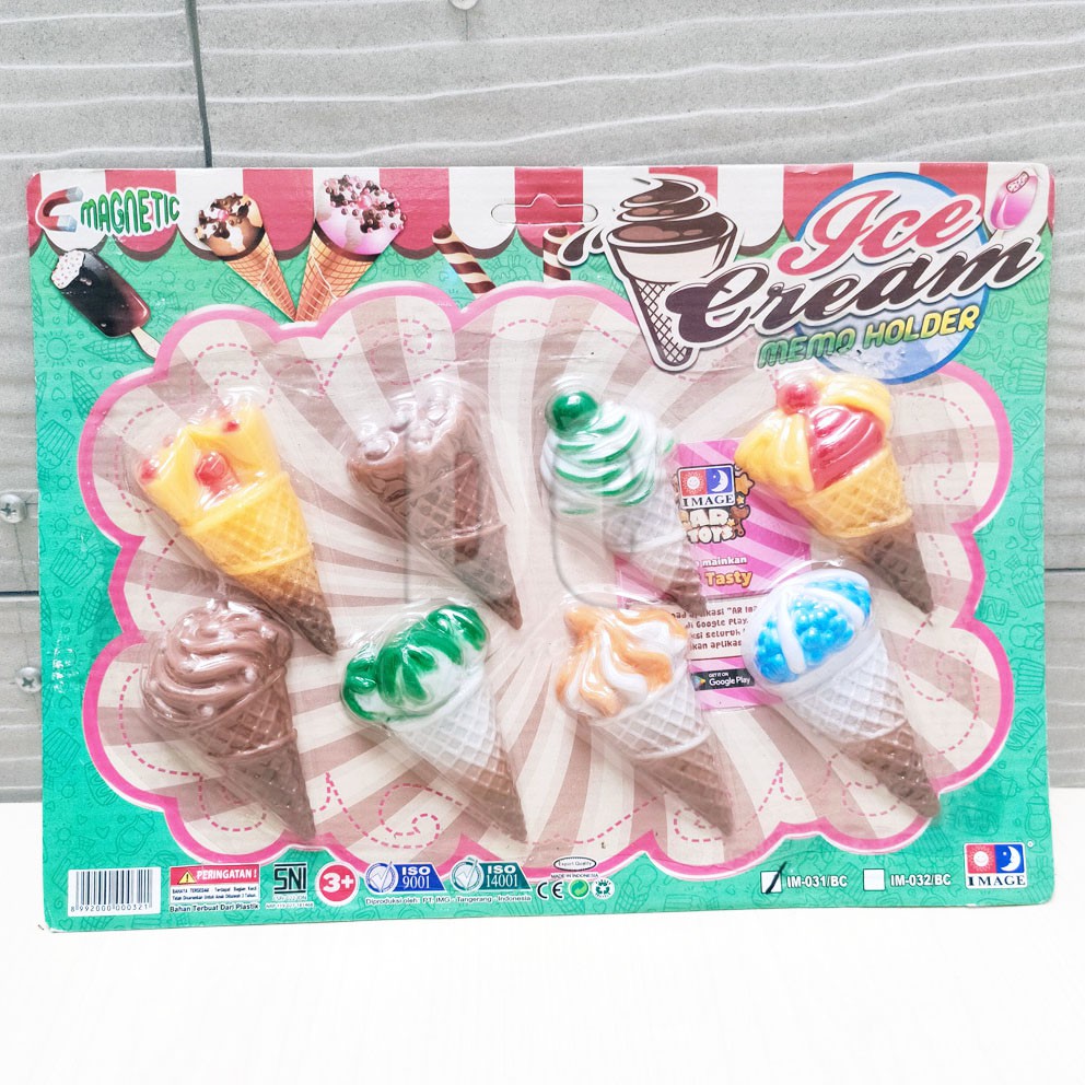 Ice Cream Magnetic Memo Holder Tempelan Kulkas Magnet Bentuk Es Krim