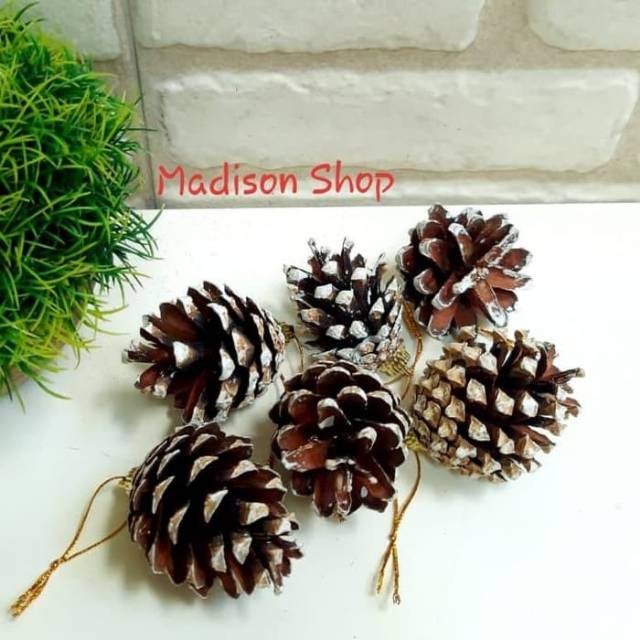 Pinus Paket isi 6 Hiasan Pohon Natal Salju Dekorasi White Pinus Paket isi 6 Hiasan Pohon Natal Salju Dekorasi White
