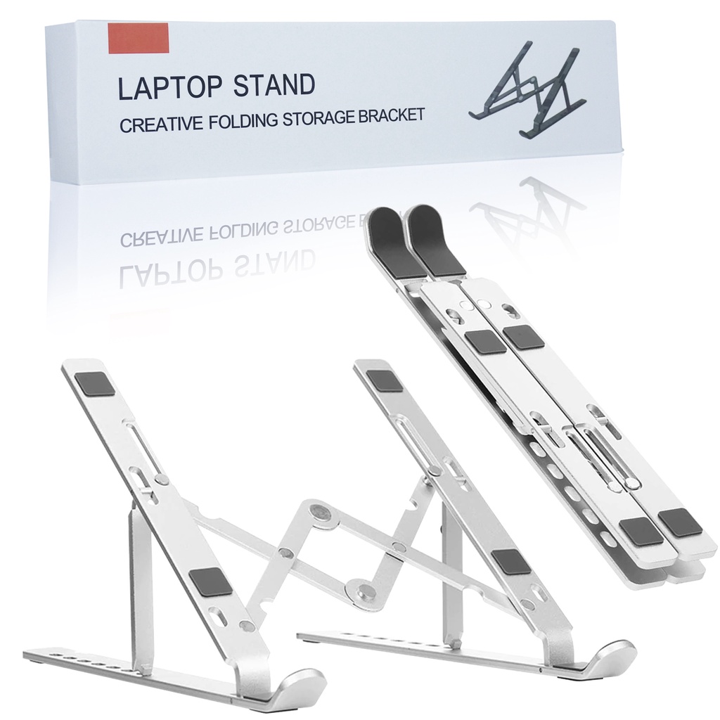 Laptop Stand Premium LS Portable Aluminium Adjustable Untuk Laptop/Notebook dudukan lipat