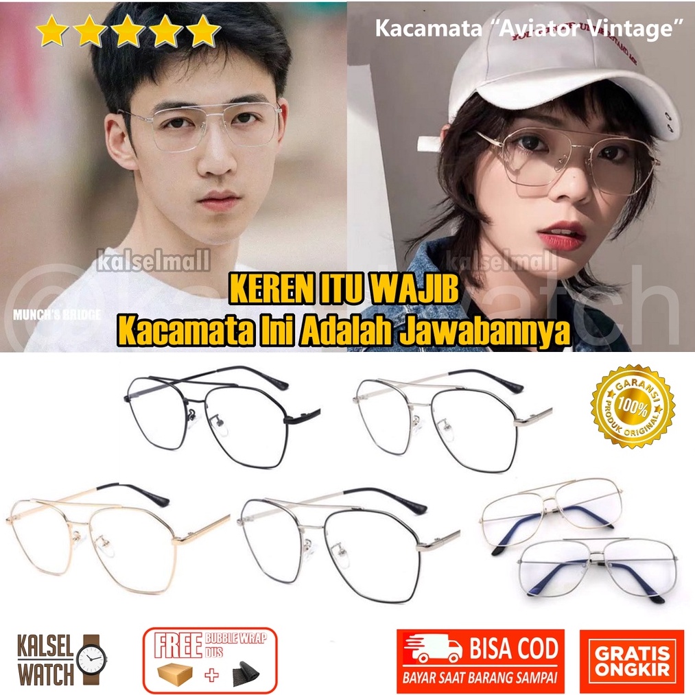 Kacamata Pria Wanita Kaca Mata Model Pilot Aviator Sunglasses Klasik Keren Cowok Cewek Aksesoris Fashion Frame Korea Style Retro Vintage Classic Murah Dewasa Anti Radiasi Banjarbaru Martapura Banjarmasin Kalteng KCP28