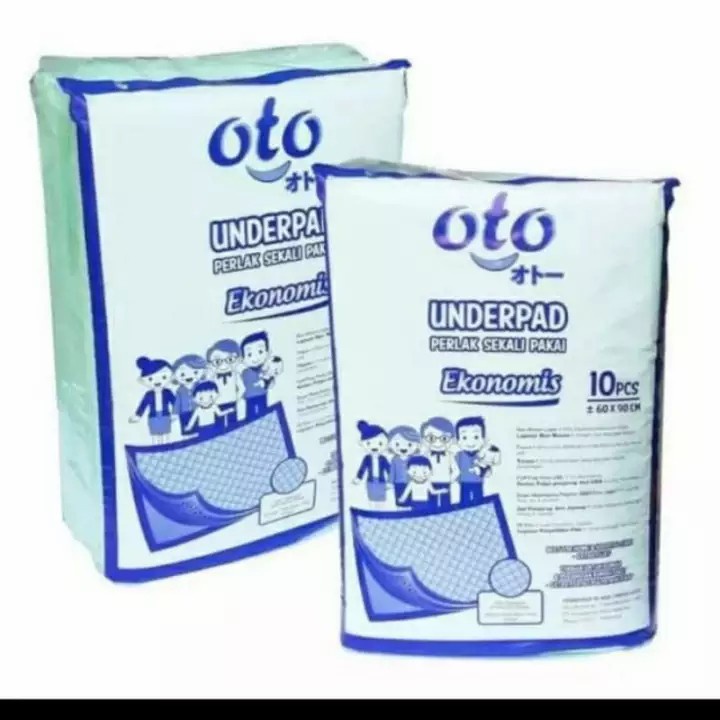 OTO Underpad / Perlak size 60x90 90x60 alas pipis isi 10 lembar untuk hewan, orang tua atau orang sakit